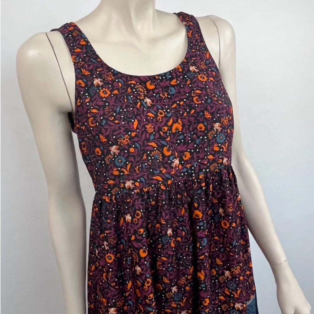 Ecote Floral Print Dress - Purple and Blue - Picture 4 of 5